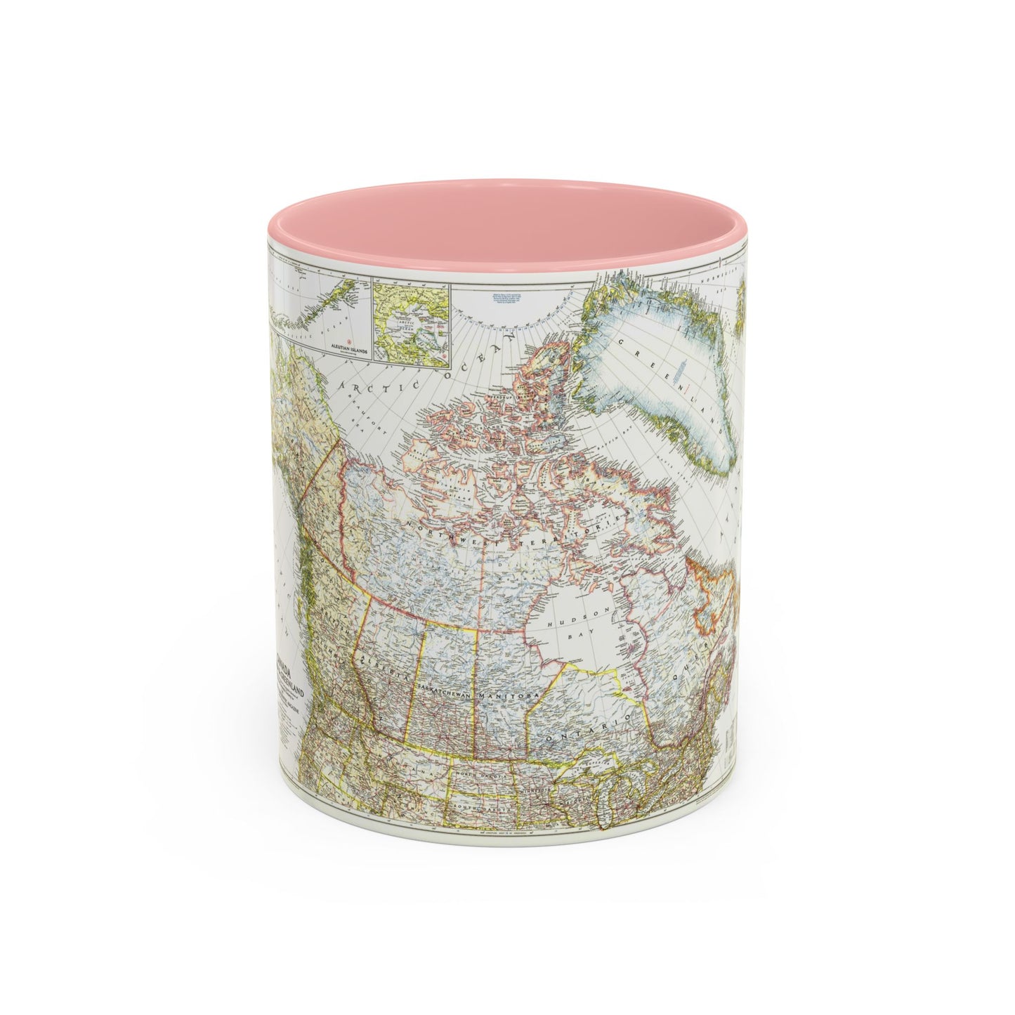 North America - Canada, Alaska, Greenland (1947) (Map) Accent Coffee Mug