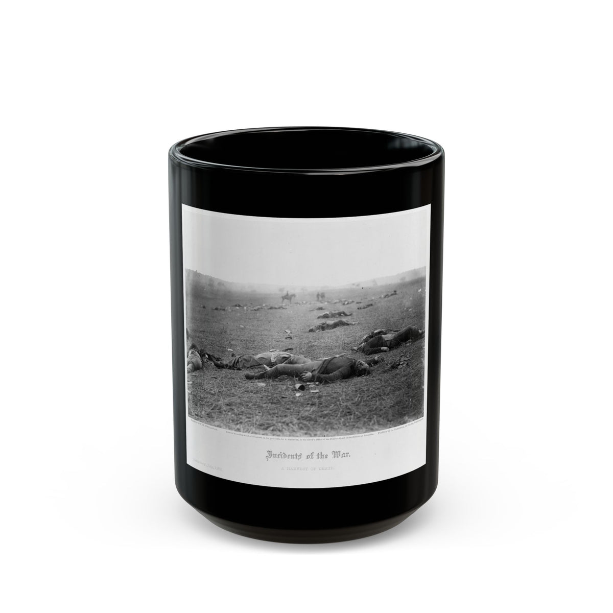 Incidents Of The War. A Harvest Of Death, Gettysburg, July, 1863 (U.S. Civil War) Black Coffee Mug