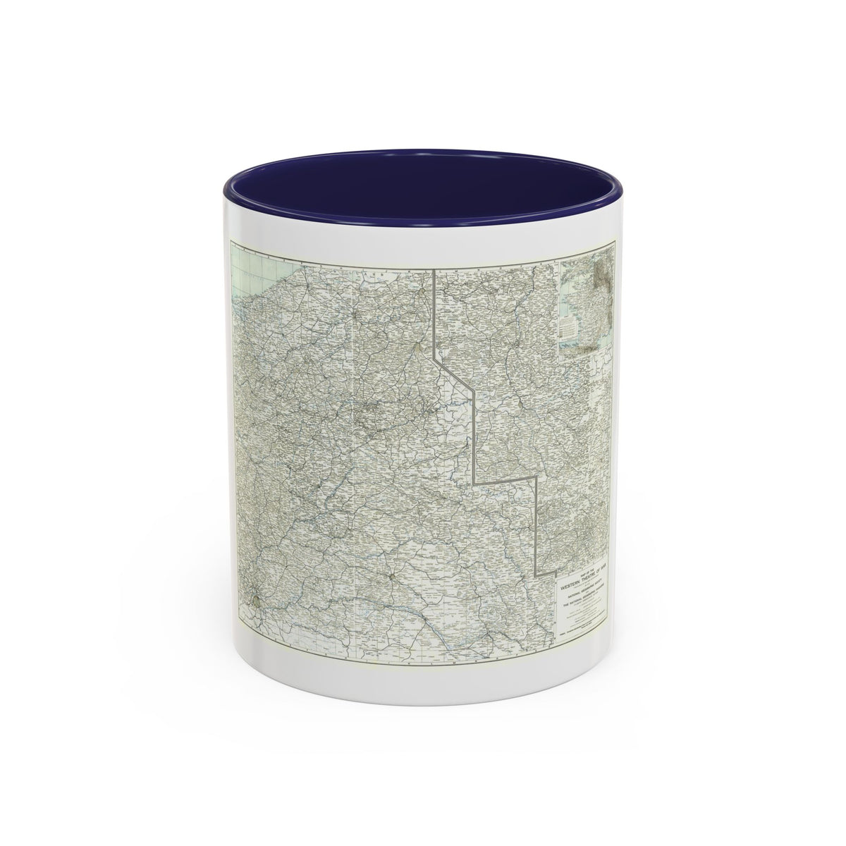 Western Theatre of War (1918) (Map) Accent Coffee Mug