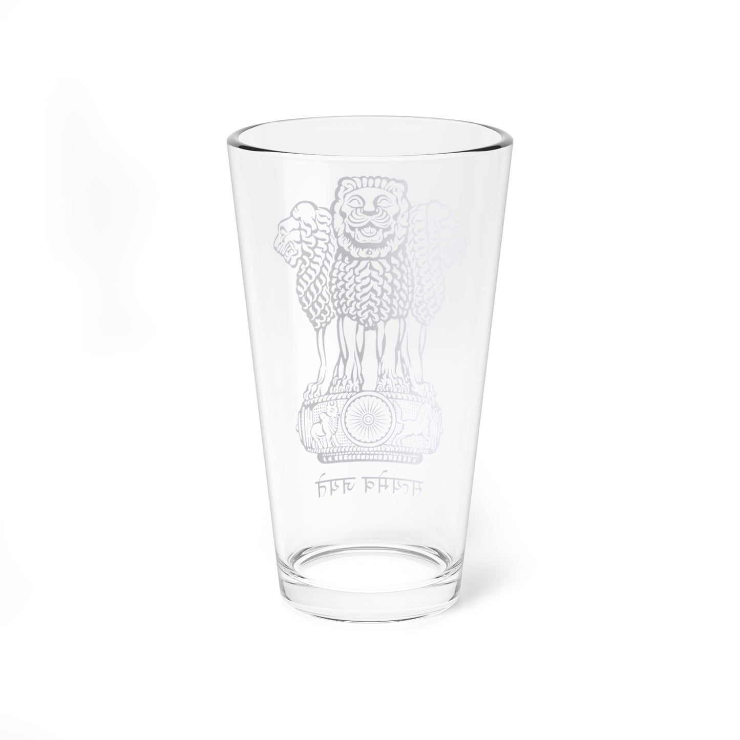 Emblem of India navy blue (India) (Coat of Arms) Pint Glass 16oz
