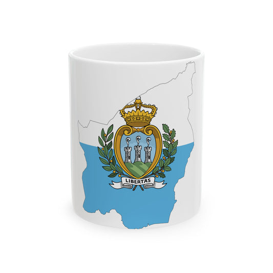 San Marino-Flagmap (San Marino) White Coffee Mug-11oz-Go Mug Yourself