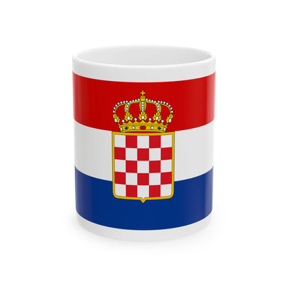 Civil Ensign of the Kingdom of Croatia-Slavonia 1892-1918 (Austria) White Coffee Mug