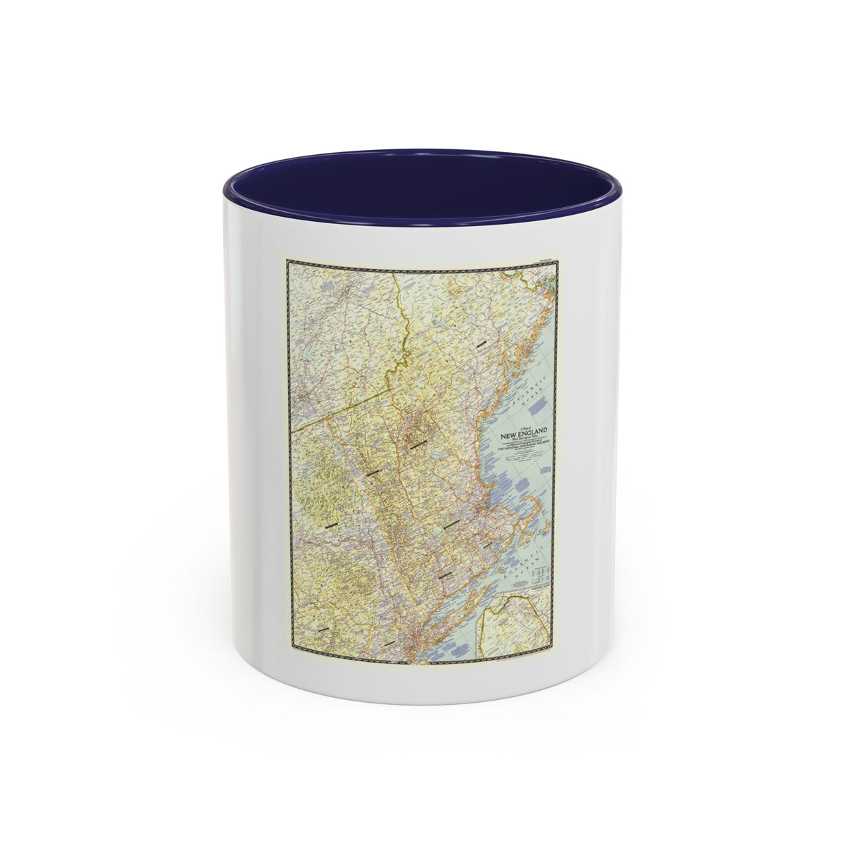 USA - New England (1955) (Map) Accent Coffee Mug