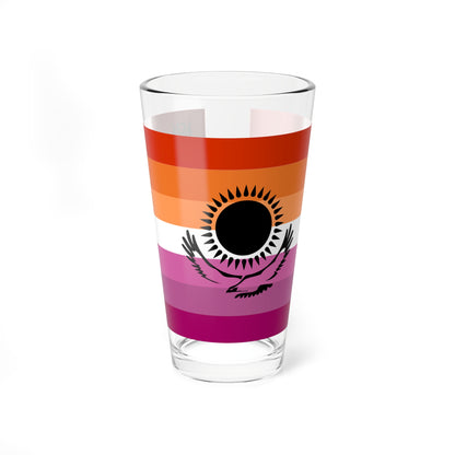Lesbian pride flag of Kazakhstan (Kazakhstan) Pint Glass 16oz
