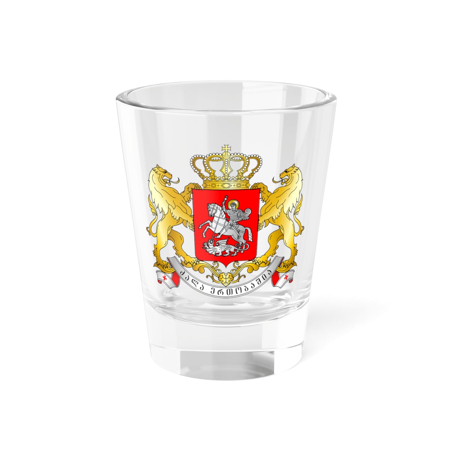 Georgias Large Coat of Arms (Georgia) (Coat of Arms) Shot Glass 1.5oz