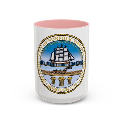 Seal of Norfolk Virginia - Accent Coffee Mug