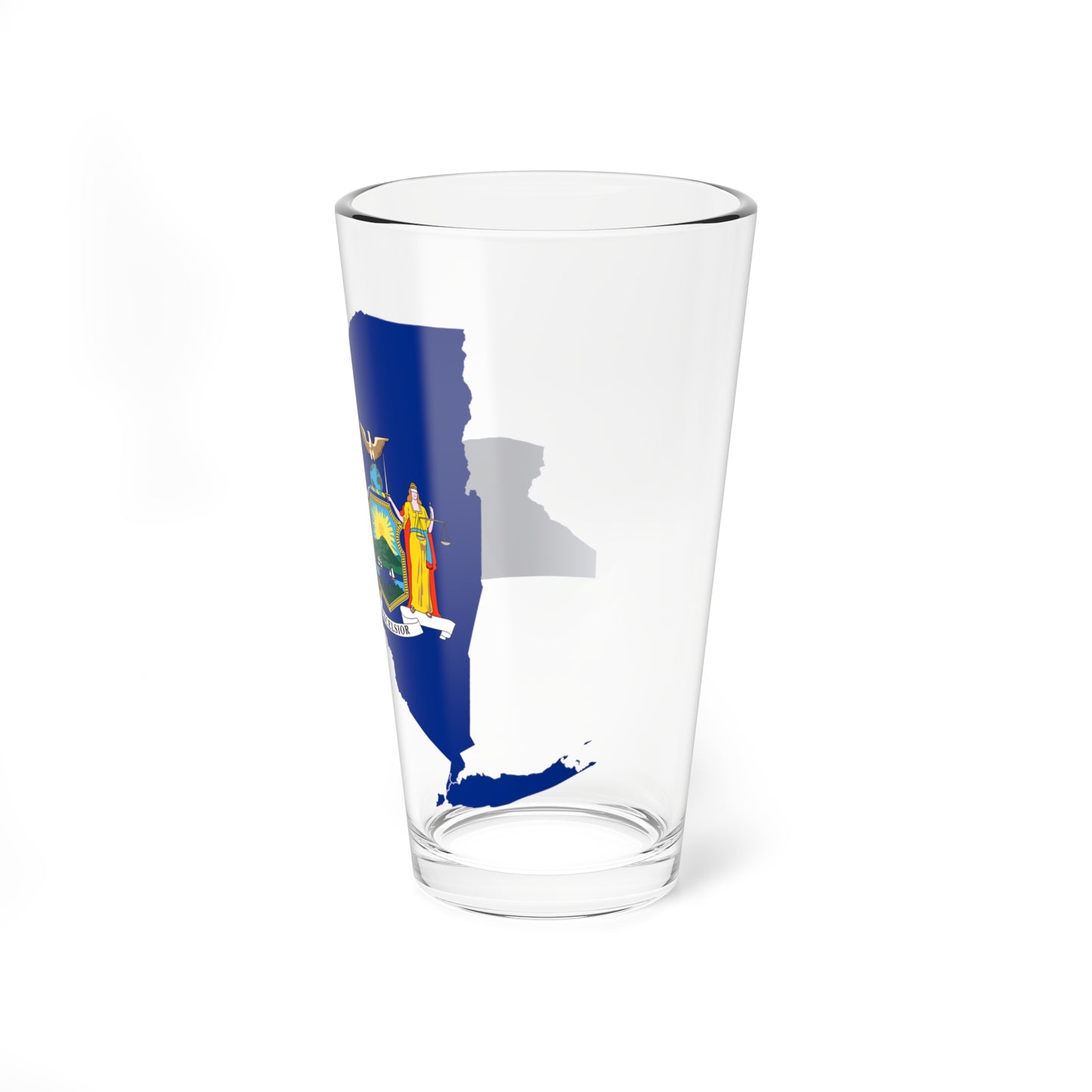 Flag map of New York 1909-2020 (United States) Pint Glass 16oz