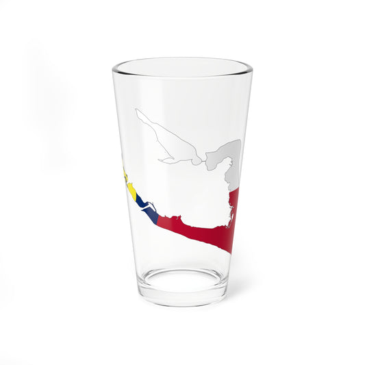 Flag map of Wake Island (United States) Pint Glass 16oz