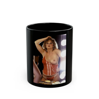 Linda Blair #106 - Partially Topless (Vintage Female Icon) Black Coffee Mug-11oz-Go Mug Yourself