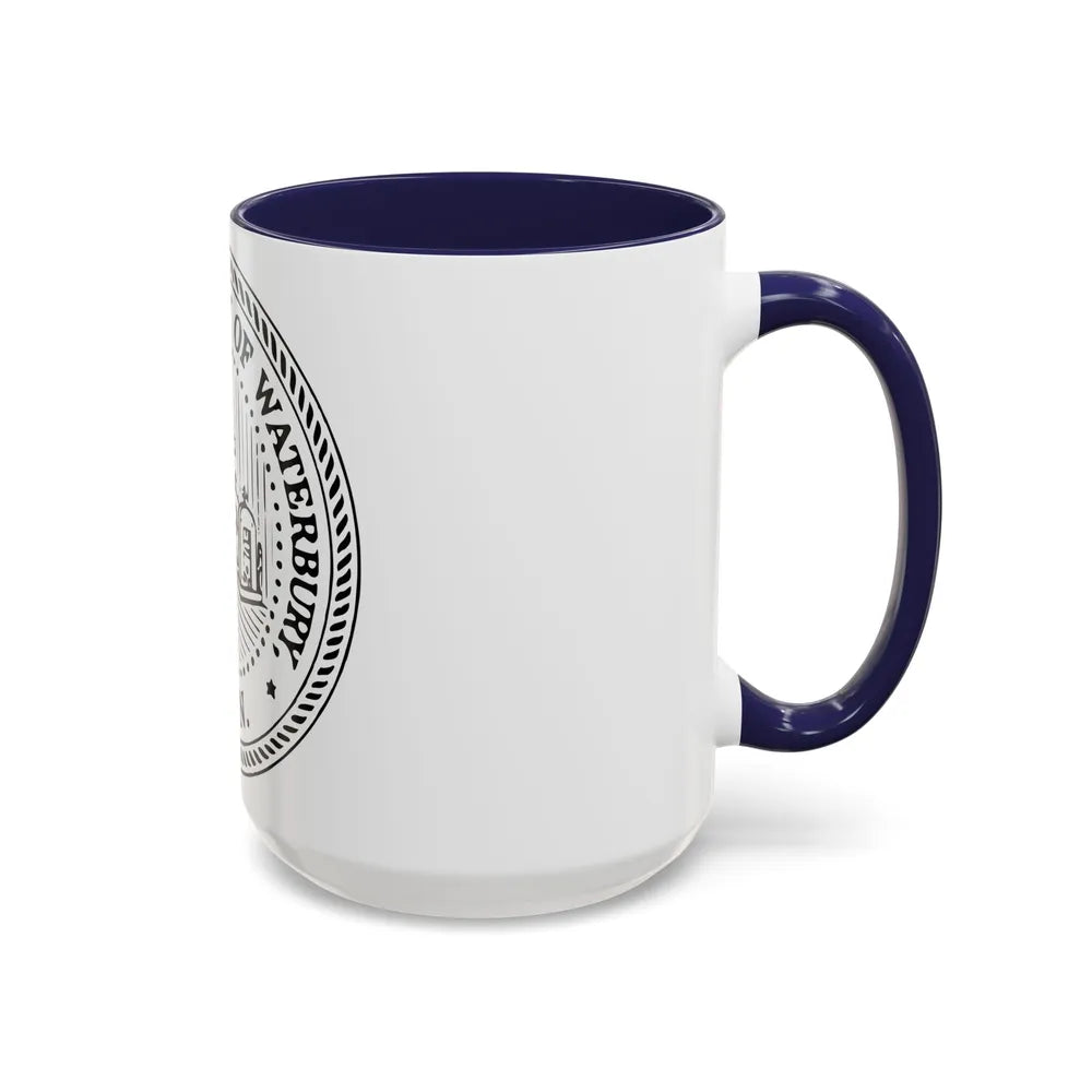 Seal of Waterbury Connecticut - Accent Coffee Mug-Go Mug Yourself