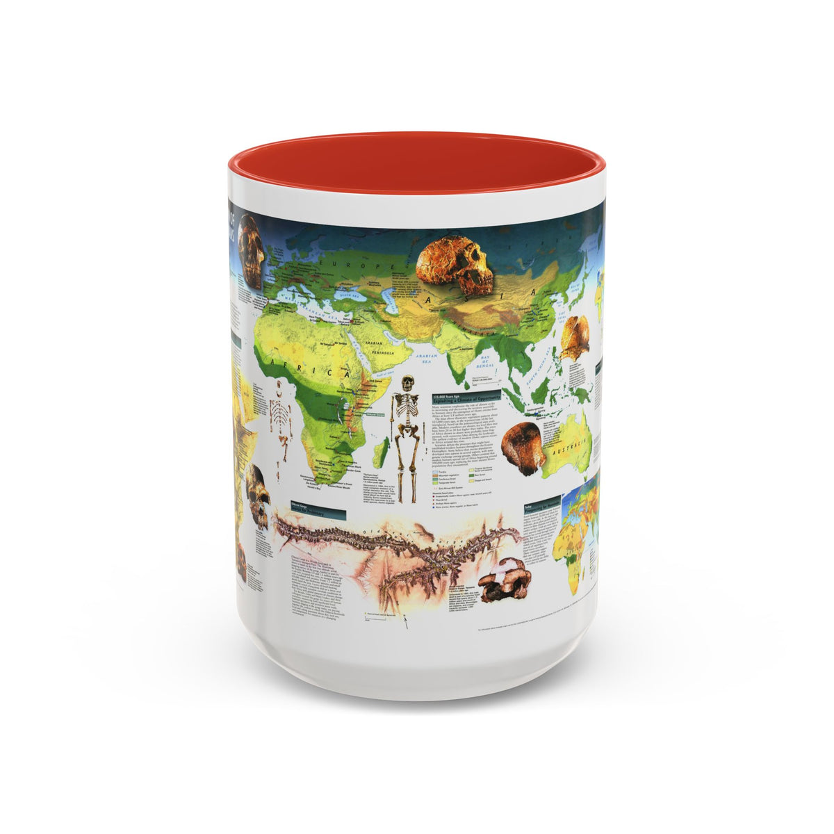 World Map - Dawn of Humans (1997) (Map) Accent Coffee Mug