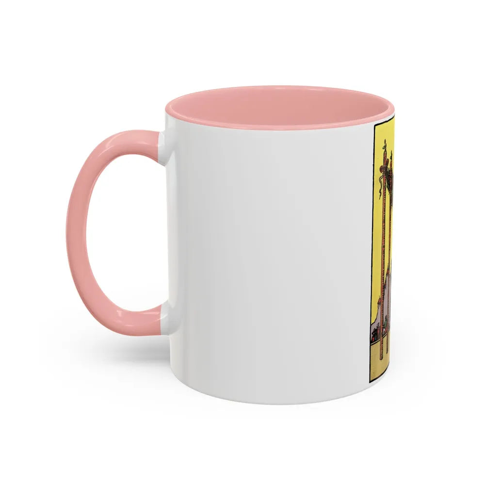 The 4 of Wands (Tarot Card) Accent Coffee Mug-Go Mug Yourself