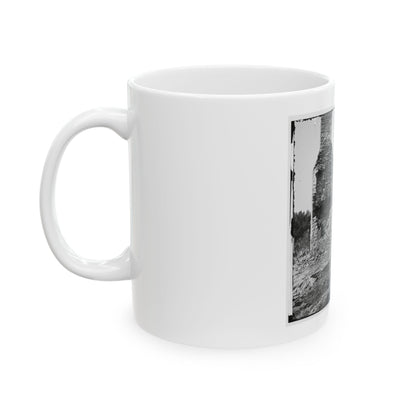 Knoxville, Tenn., Vicinity. Military Bridge At Strawberry Plains And A Fort In The Distance, Seen From North Bank Of The Holston (U.S. Civil War) White Coffee Mug