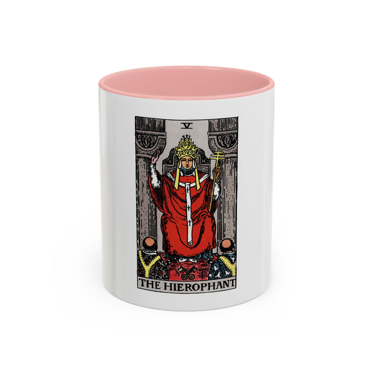The Hierophant (Tarot Card) Accent Coffee Mug