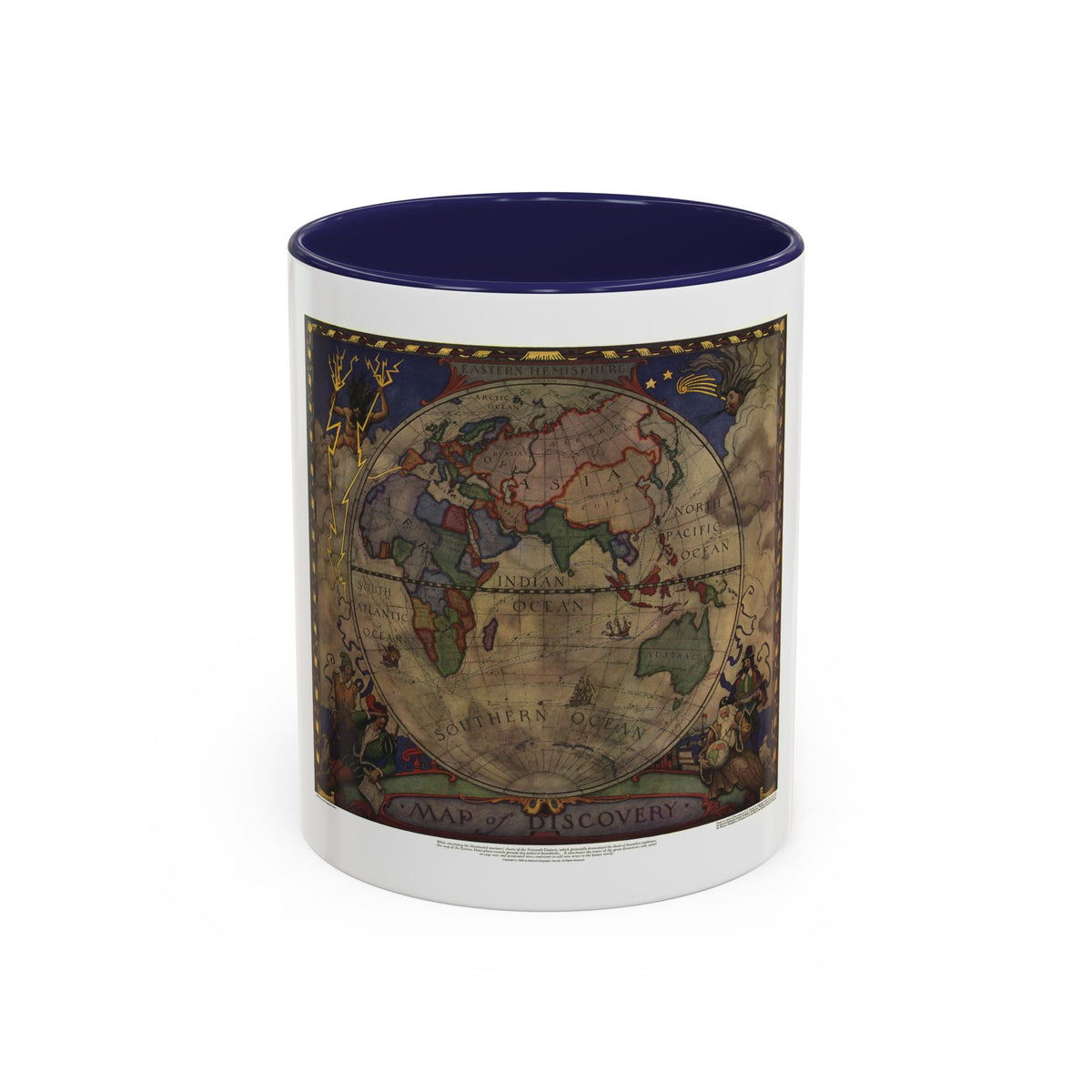 Map of Discovery- Eastern Hemisphere (1928) (Map) Accent Coffee Mug