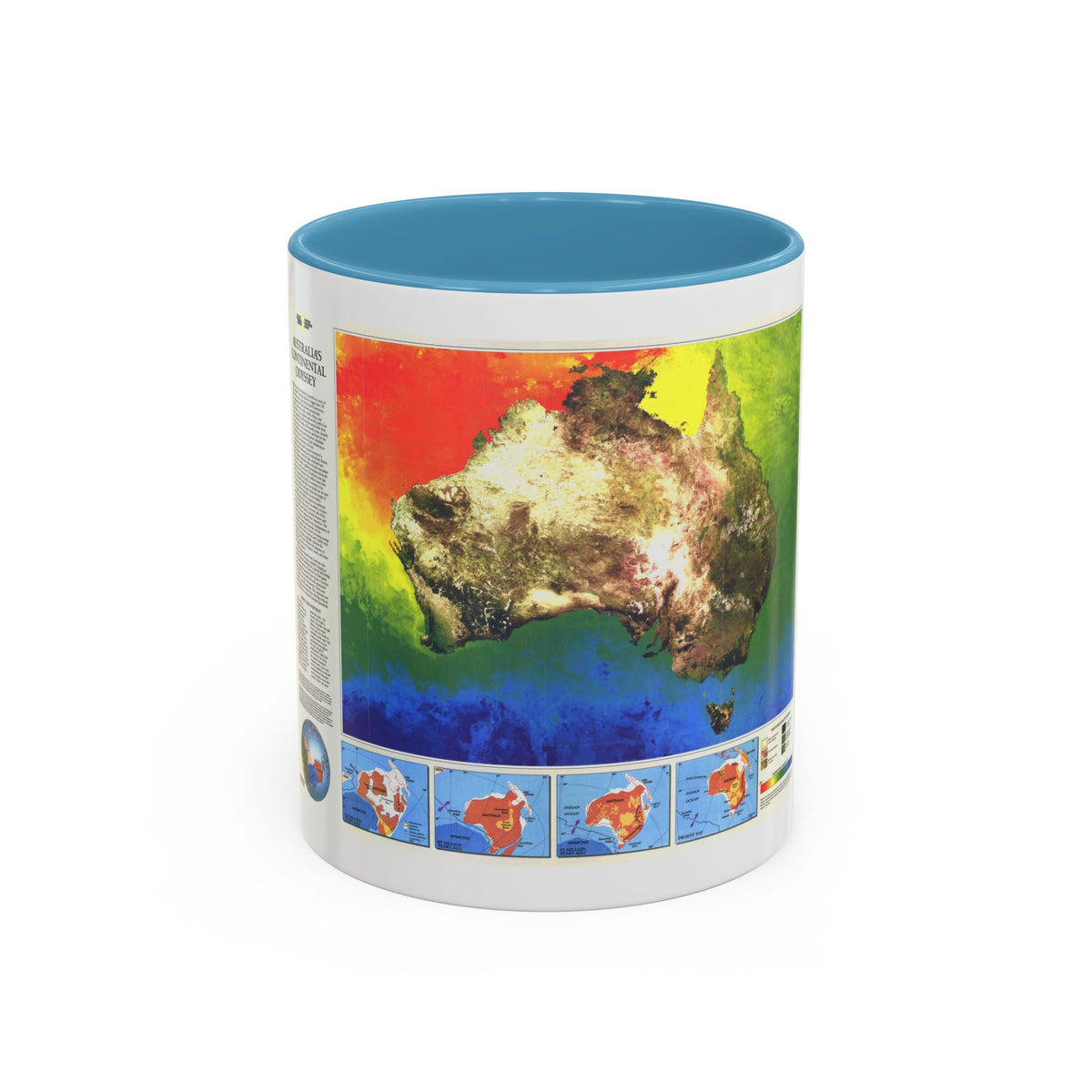 Australia's Continental Odyssey (1988) (Map) Accent Coffee Mug