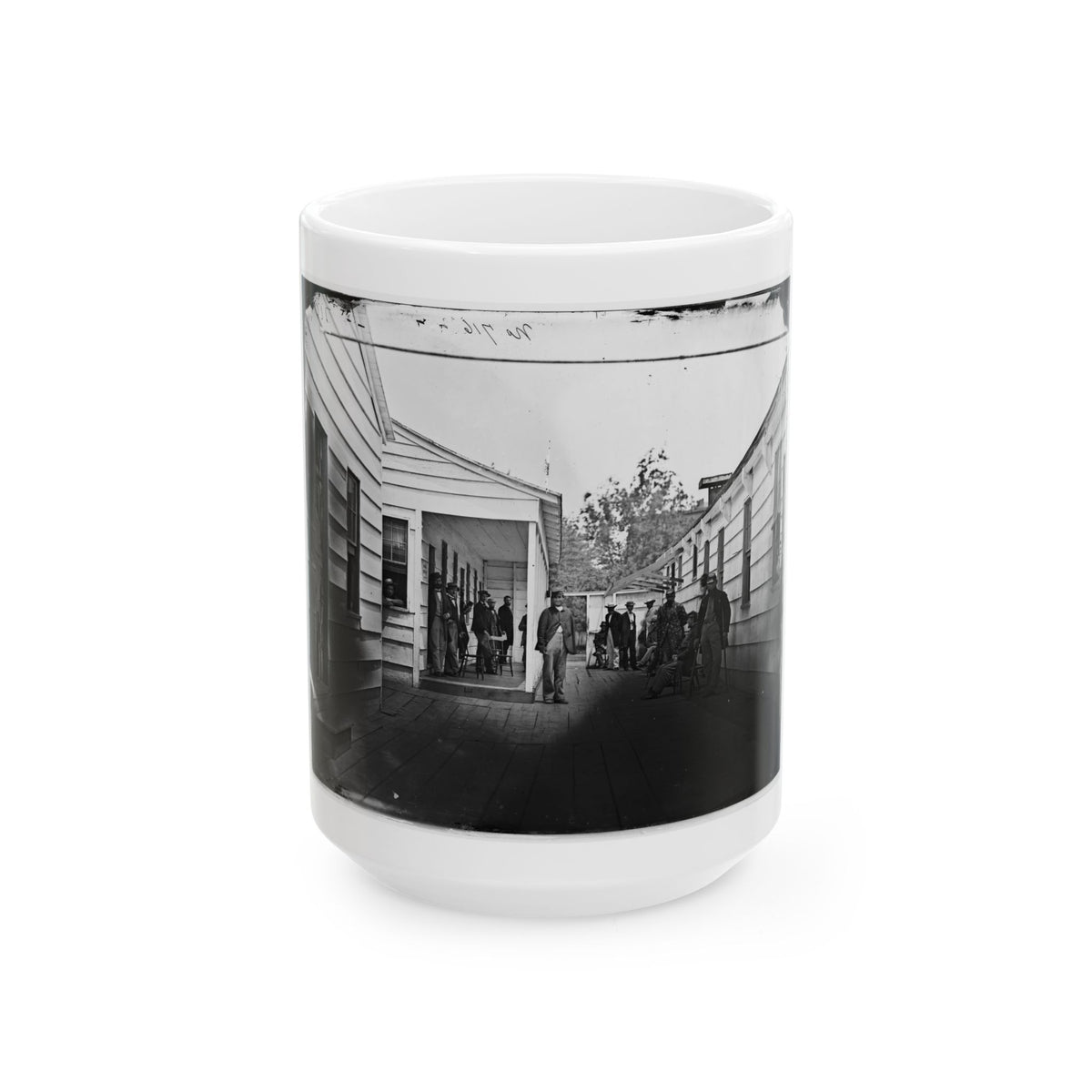 Washington, D.C. Convalescent Soldiers And Others Outside Quarters Of The Sanitary Commission Home Lodge (U.S. Civil War) White Coffee Mug