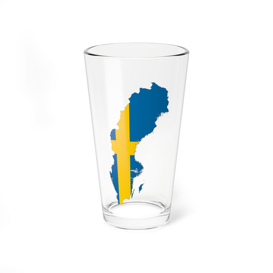 Flag-Map of Sweden (Sweden) Pint Glass 16oz
