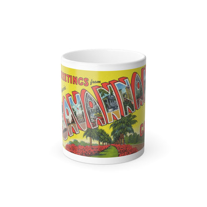 Greetings from historic Savannah Ga (Greeting Postcards) Color Changing Mug 11oz