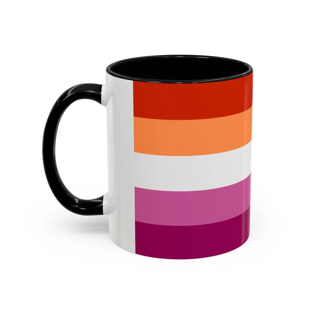 Lesbian 3 Pride Flag - Accent Coffee Mug-Go Mug Yourself