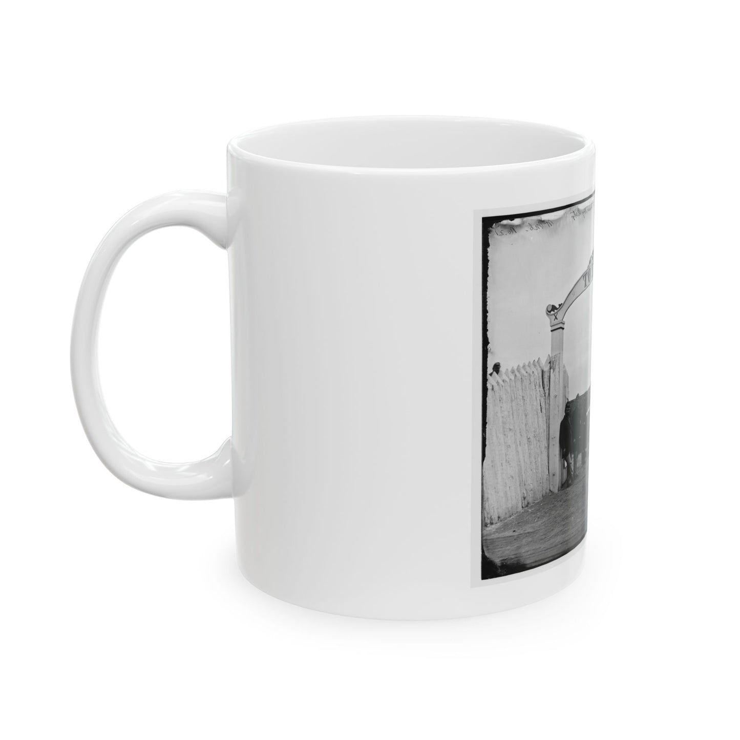 District Of Columbia. Men And Gun Of 3d Massachusetts Heavy Artillery At Ornamental Gate Of Fort Totten (U.S. Civil War) White Coffee Mug