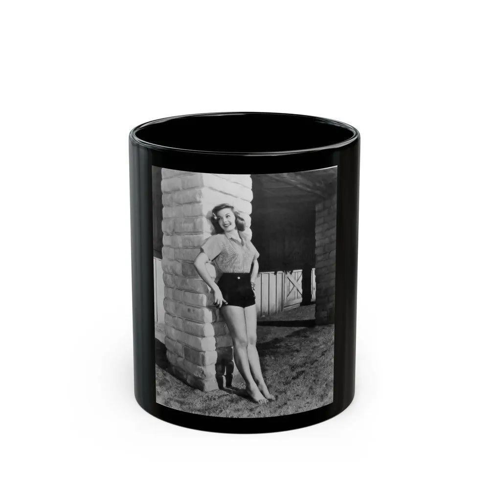 Leslie Parrish #186 (Vintage Female Icon) Black Coffee Mug-11oz-Go Mug Yourself