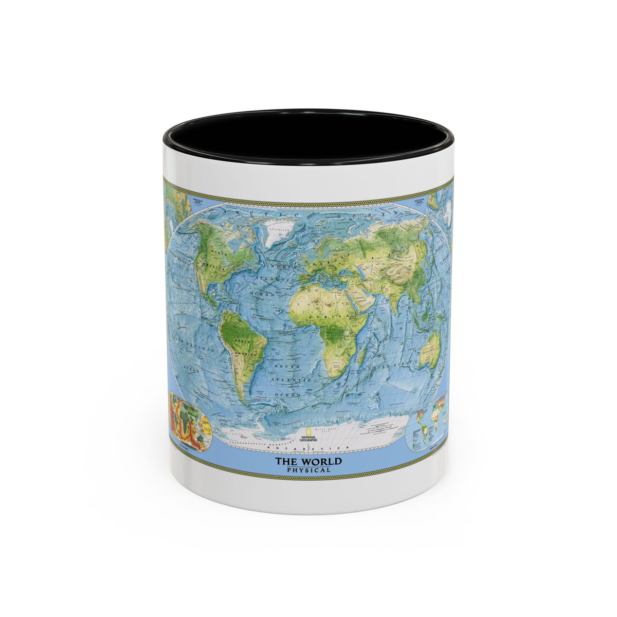 World Map - Physical (2005) (Map) Accent Coffee Mug