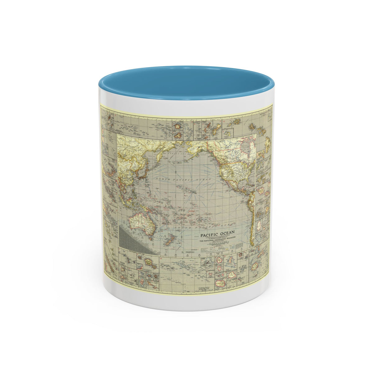 Pacific Ocean (1936) (Map) Accent Coffee Mug