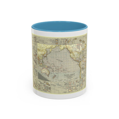 Pacific Ocean (1936) (Map) Accent Coffee Mug