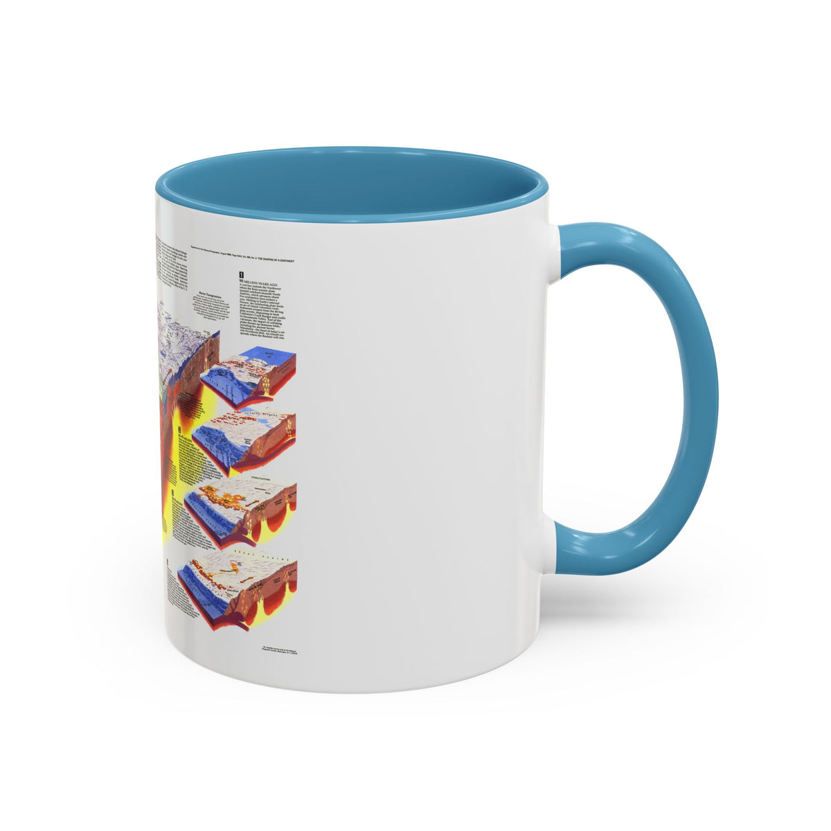 North America - The Shaping of a Continent (1985) (Map) Accent Coffee Mug
