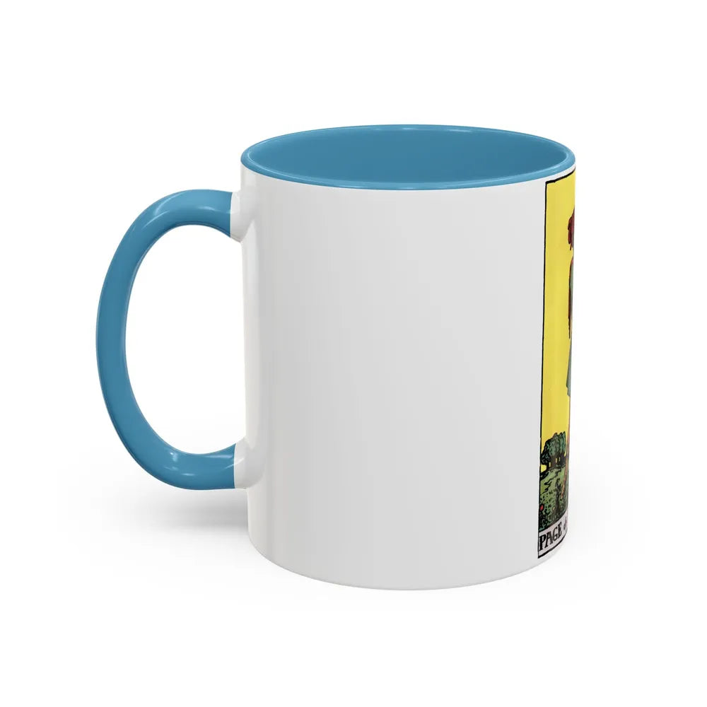 The Page of Pentacles (Tarot Card) Accent Coffee Mug-Go Mug Yourself