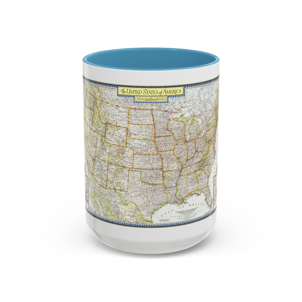 USA - The United States (1951) (Map) Accent Coffee Mug