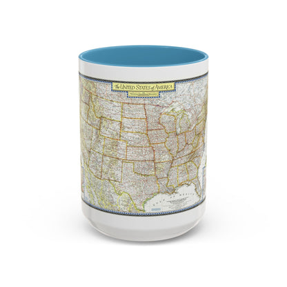 USA - The United States (1951) (Map) Accent Coffee Mug
