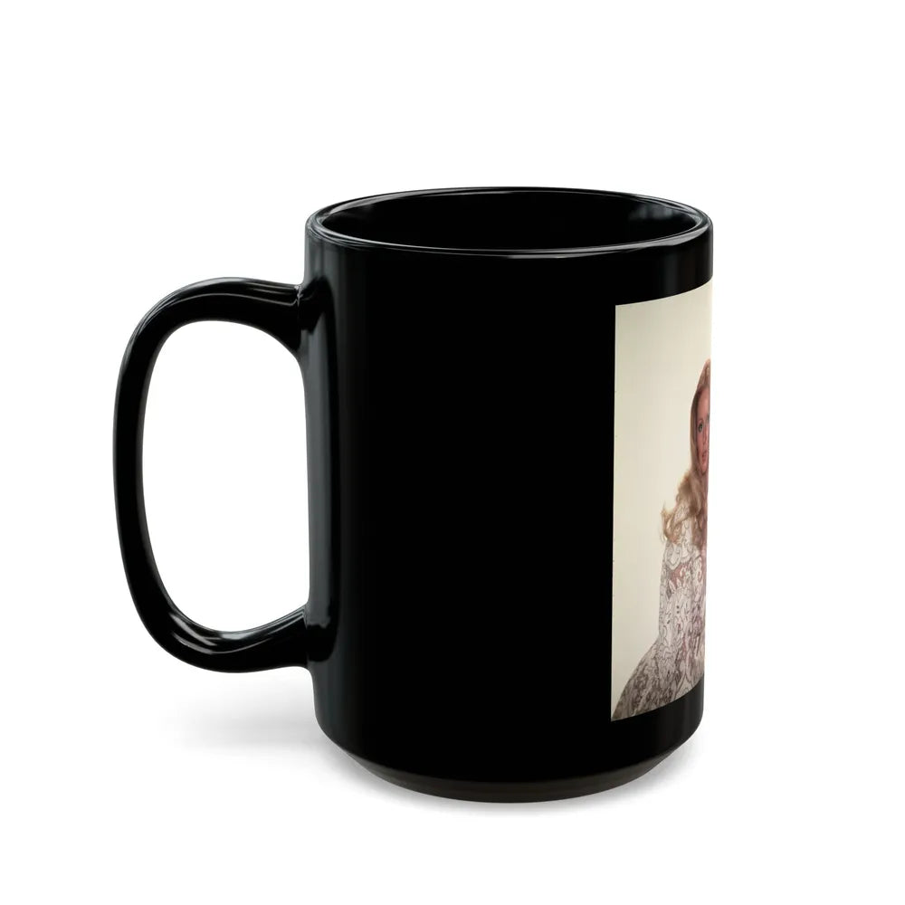 Veronica Carlson #102 with, Hammer Actress Kate O'Mara (Vintage Female Icon) Black Coffee Mug-Go Mug Yourself