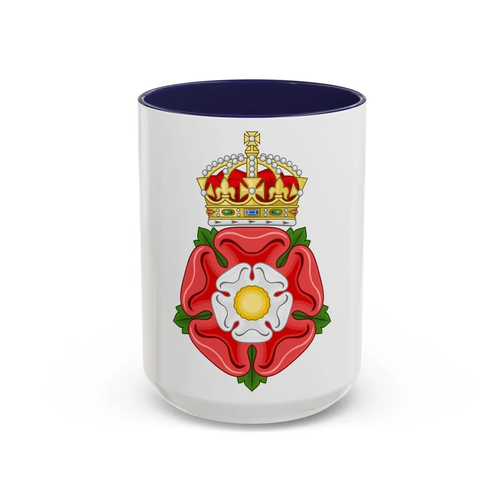 Tudor Rose, royally crowned - Accent Coffee Mug-15oz-Navy-Go Mug Yourself