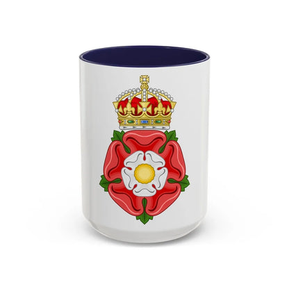 Tudor Rose, royally crowned - Accent Coffee Mug-15oz-Navy-Go Mug Yourself