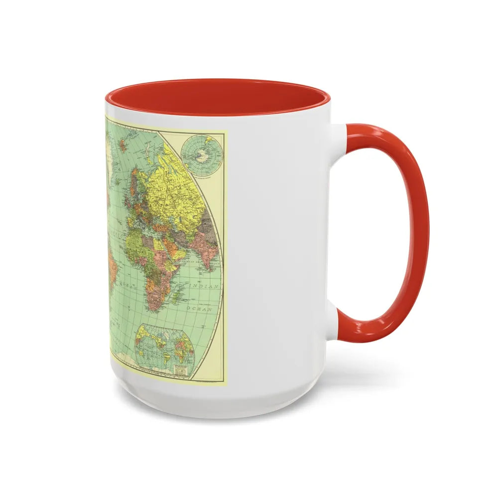 World Map (1932) (Map) Accent Coffee Mug-Go Mug Yourself