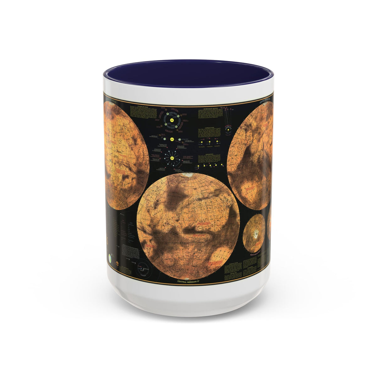 Space - MARS The Red Planet (1973) (Map) Accent Coffee Mug