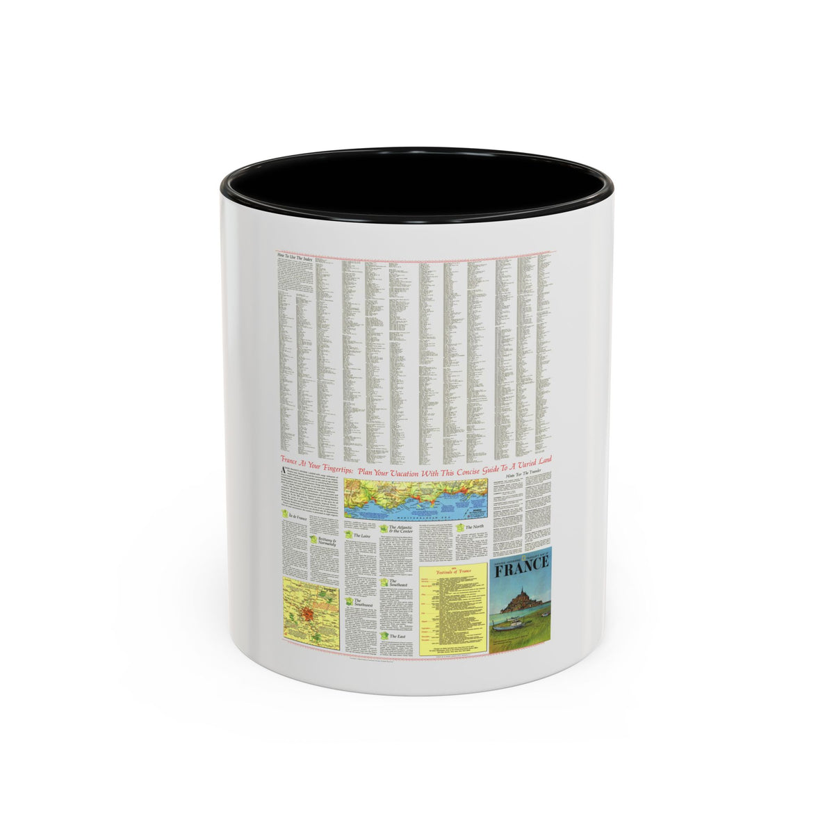 France - A Traveller's Map 2 (1971) (Map) Accent Coffee Mug