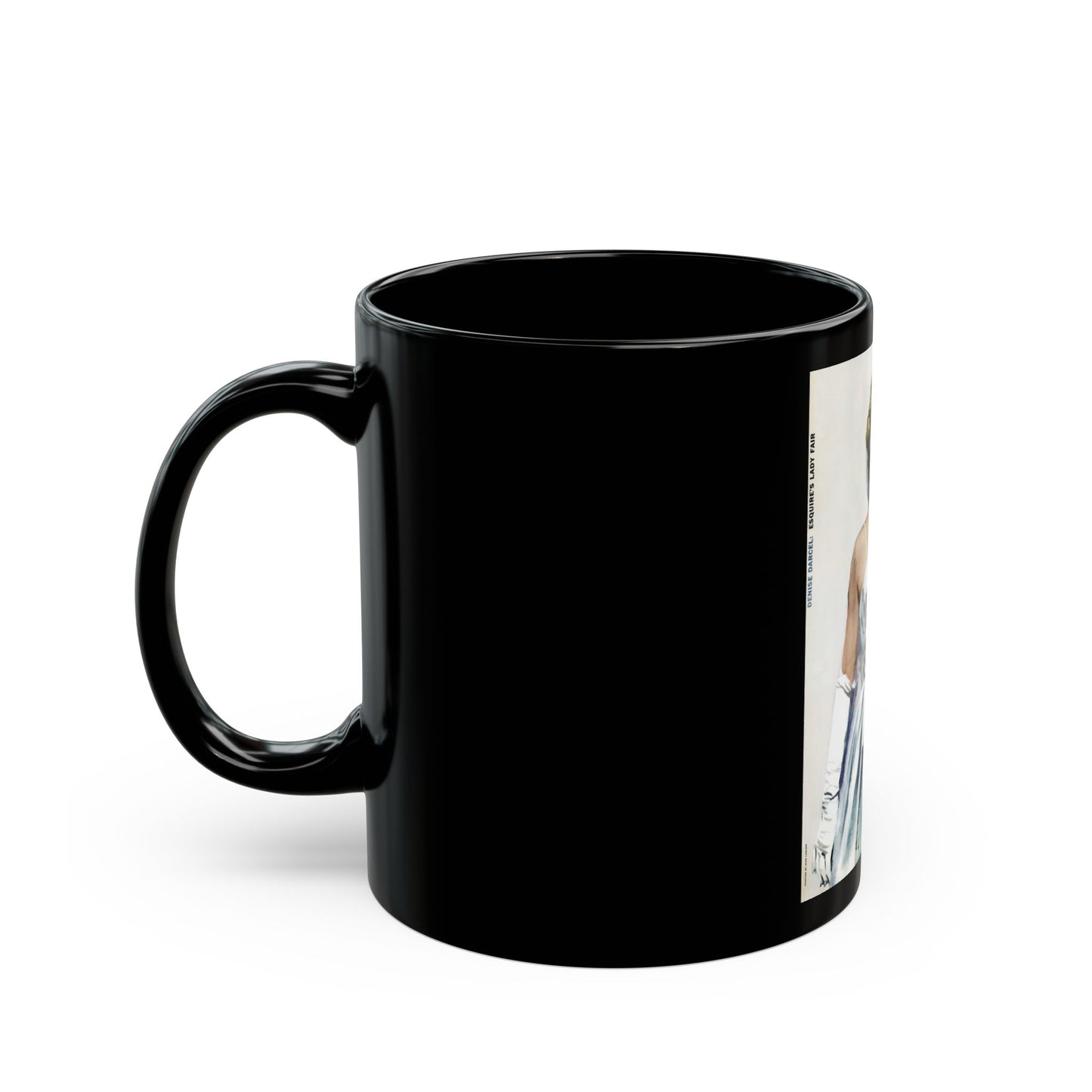 Denise Darcel - Esquire's Lady Fair, Esquire, April 1956 - Black Coffee Mug-Go Mug Yourself