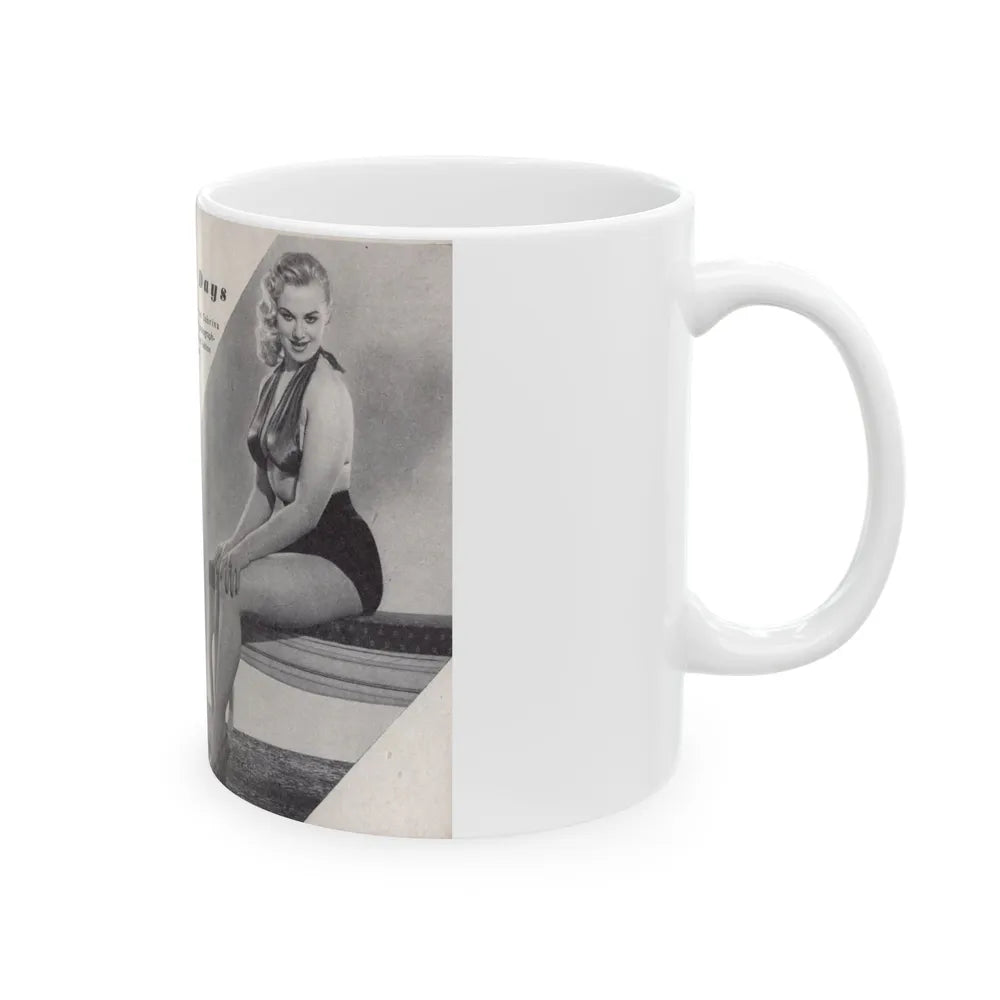 Norma Sykes #153 - 66 PHOTOGRAPHS OF Sabrina U.K. Pocket Mag. Pages 36 & 37 (Vintage Female Icon) White Coffee Mug-Go Mug Yourself