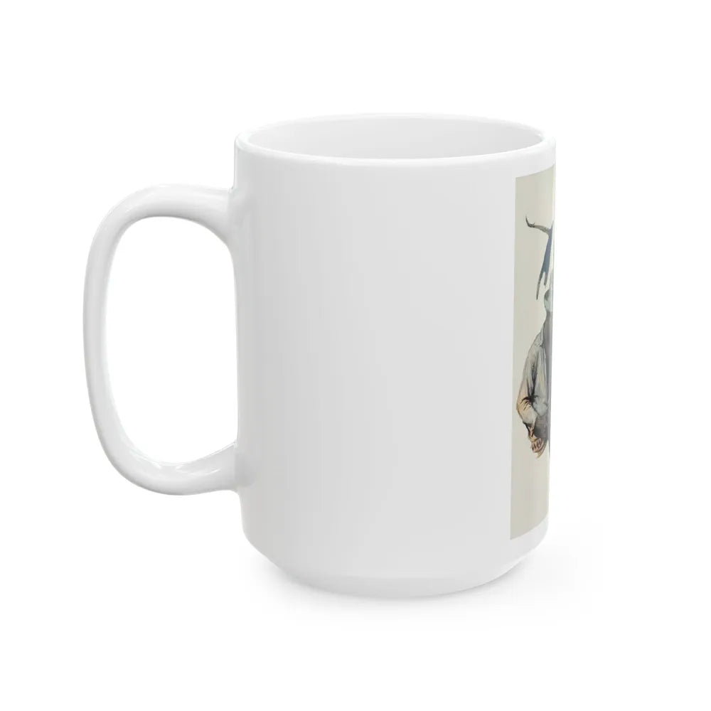 Cowboy Unlocking Door - White Coffee Mug-Go Mug Yourself