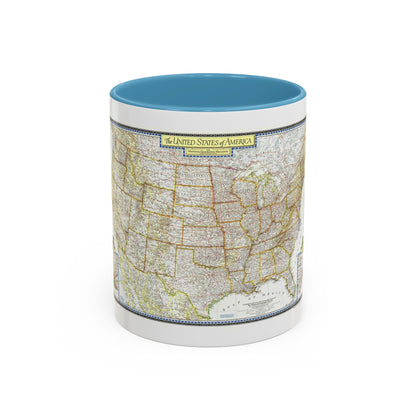 USA - The United States (1951) (Map) Accent Coffee Mug