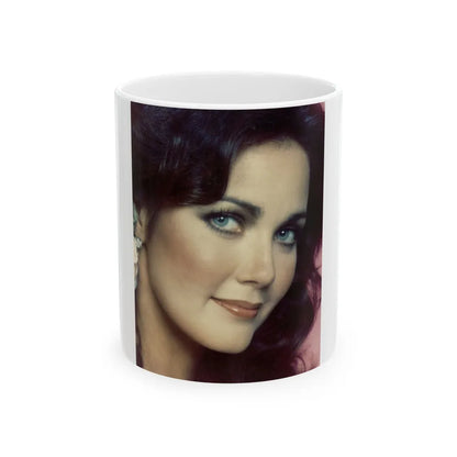 Lynda Carter #268 (Vintage Female Icon) White Coffee Mug-11oz-Go Mug Yourself