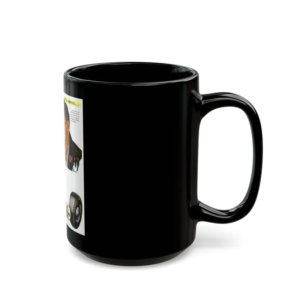 General Tire advertisement, 1942 - Black Coffee Mug-Go Mug Yourself