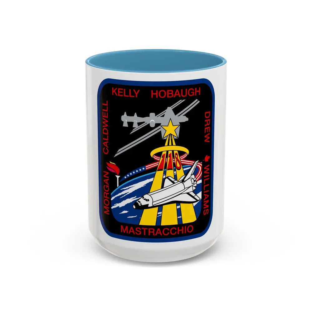 STS 118 (NASA) Accent Coffee Mug-15oz-Light Blue-Go Mug Yourself