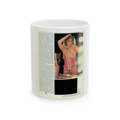 Linda Blair #221 - Partially Topless (Vintage Female Icon) White Coffee Mug-11oz-Go Mug Yourself