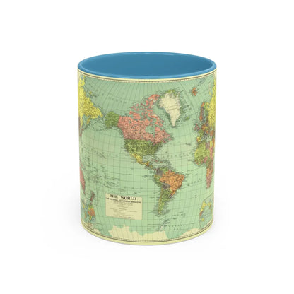 World Map (1932) (Map) Accent Coffee Mug-11oz-Light Blue-Go Mug Yourself