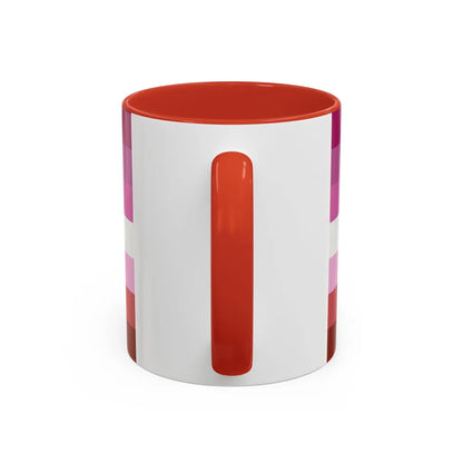 Lesbian Pride Flag - Accent Coffee Mug-Go Mug Yourself