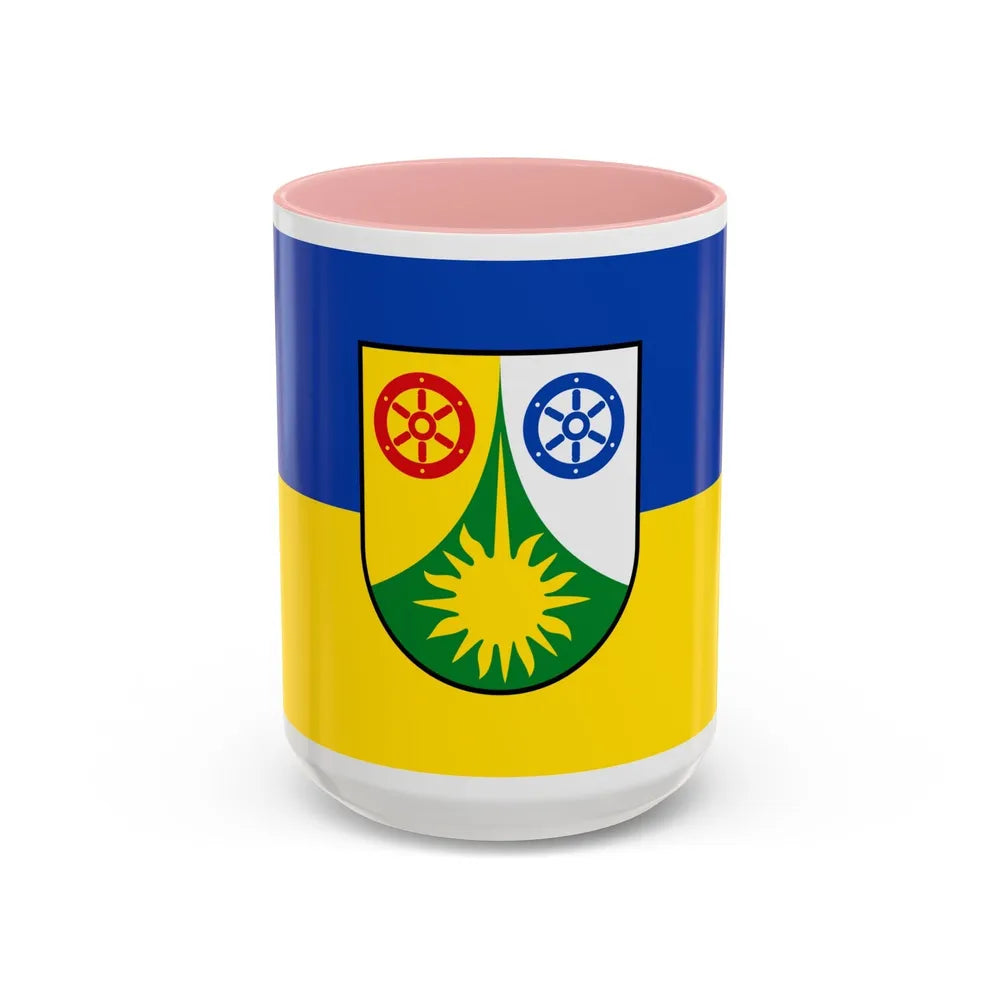 Flag of Donnersbergkreis Germany - Accent Coffee Mug-15oz-Pink-Go Mug Yourself